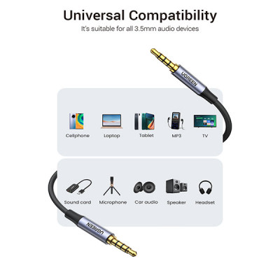 Ugreen AV183 (90788) 3.5mm 4-Pole Male to Male Audio Cable
