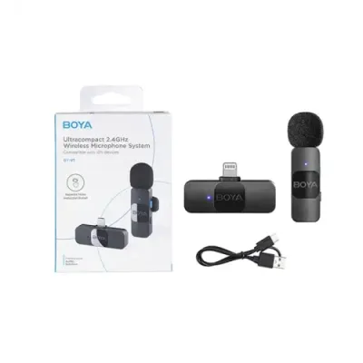 BOYA BY-V1 Ultracompact 2.4GHz Wireless Microphone System for iOS Device