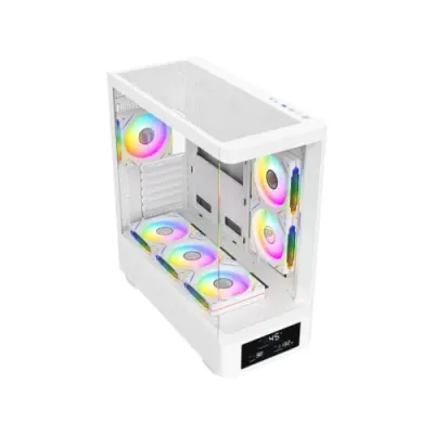 T-Wolf Spector ARGB Curved ATX Gaming Casing with Display White