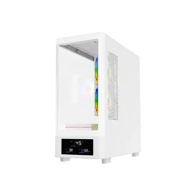 T-Wolf Spector ARGB Curved ATX Gaming Casing with Display White