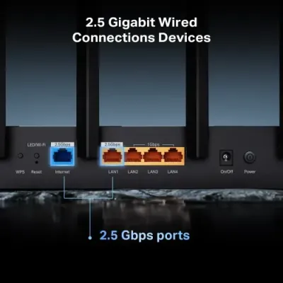 TP-Link Archer BE400 BE6500 Dual-Band Gigabit Wi-Fi 7 Router